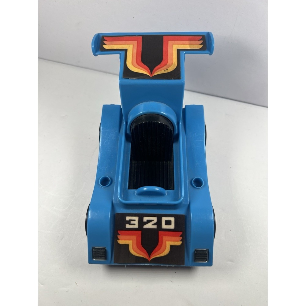 Vintage 1978 Fisher-Price Husky Helpers Race Car, Blue #320 w/ Original Stickers
